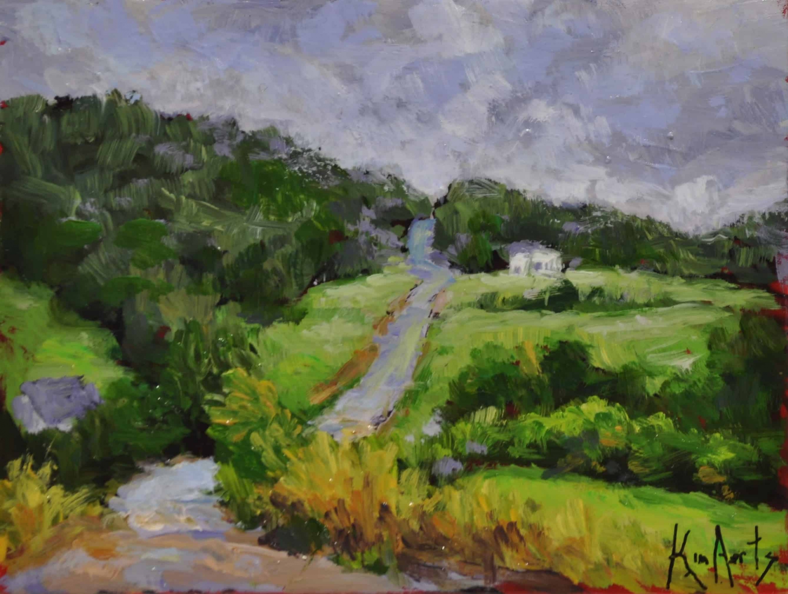 Kim Aerts oil painting - Back Road Into Central Nova Scotia - 3x4 inches