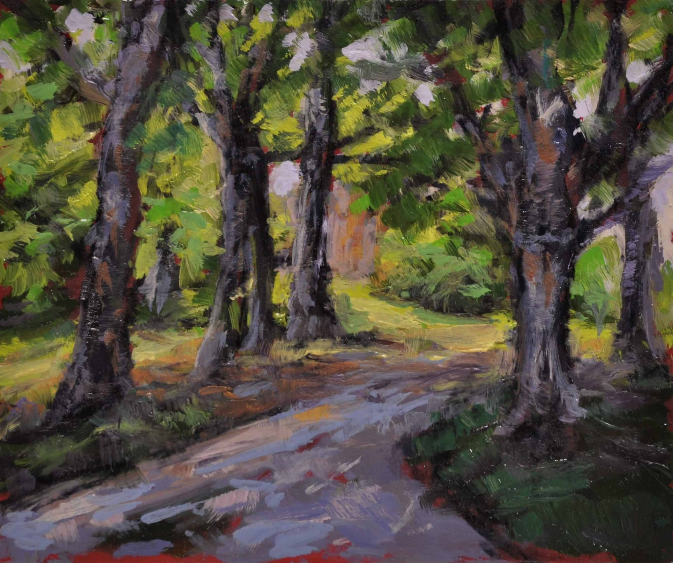 Kim Aerts oil painting - Dark Lane, Avondale - 4x4 inches