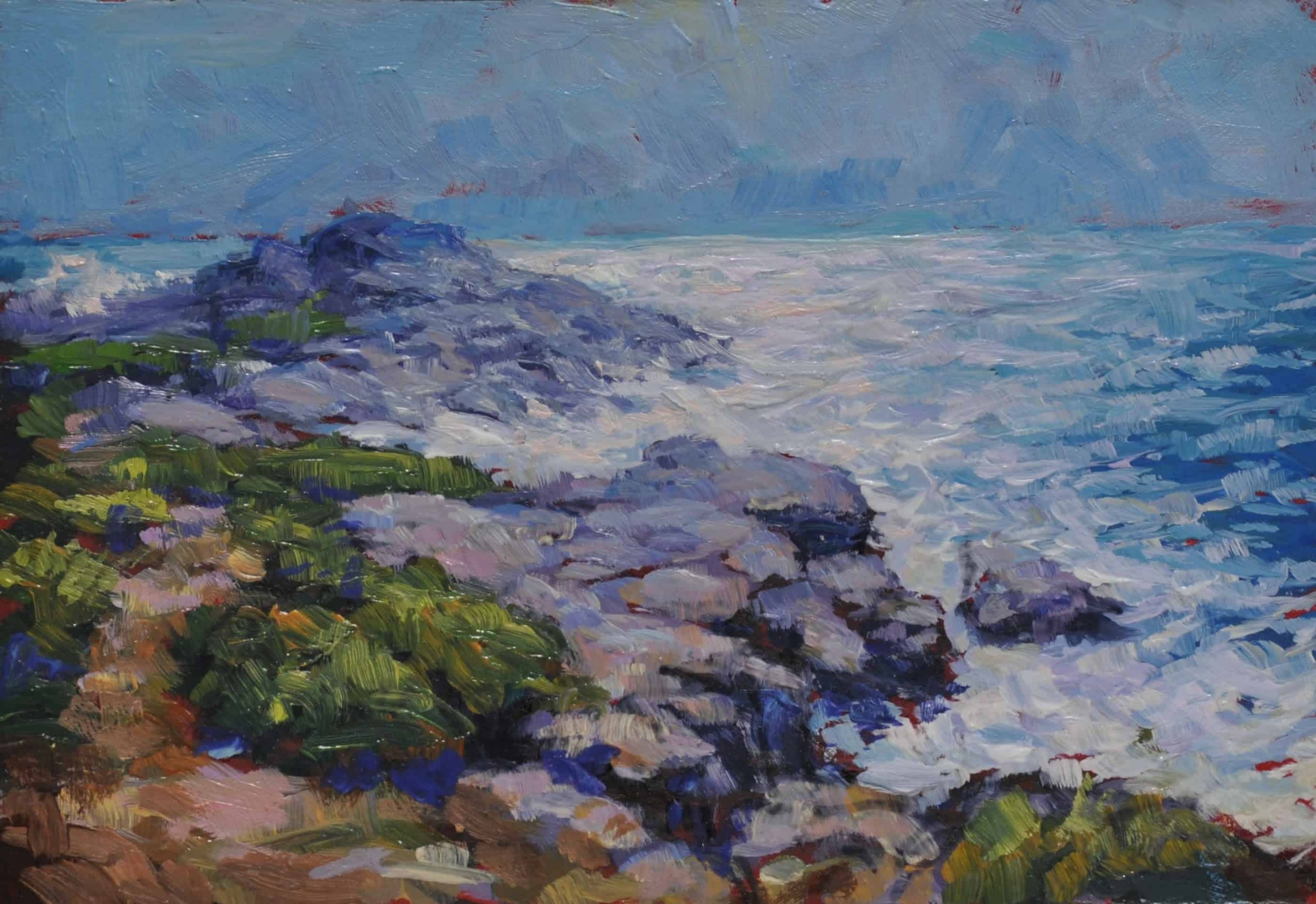 Kim Aerts oil painting - Head of Shad Bay After the Hurricane- 3x5 inches