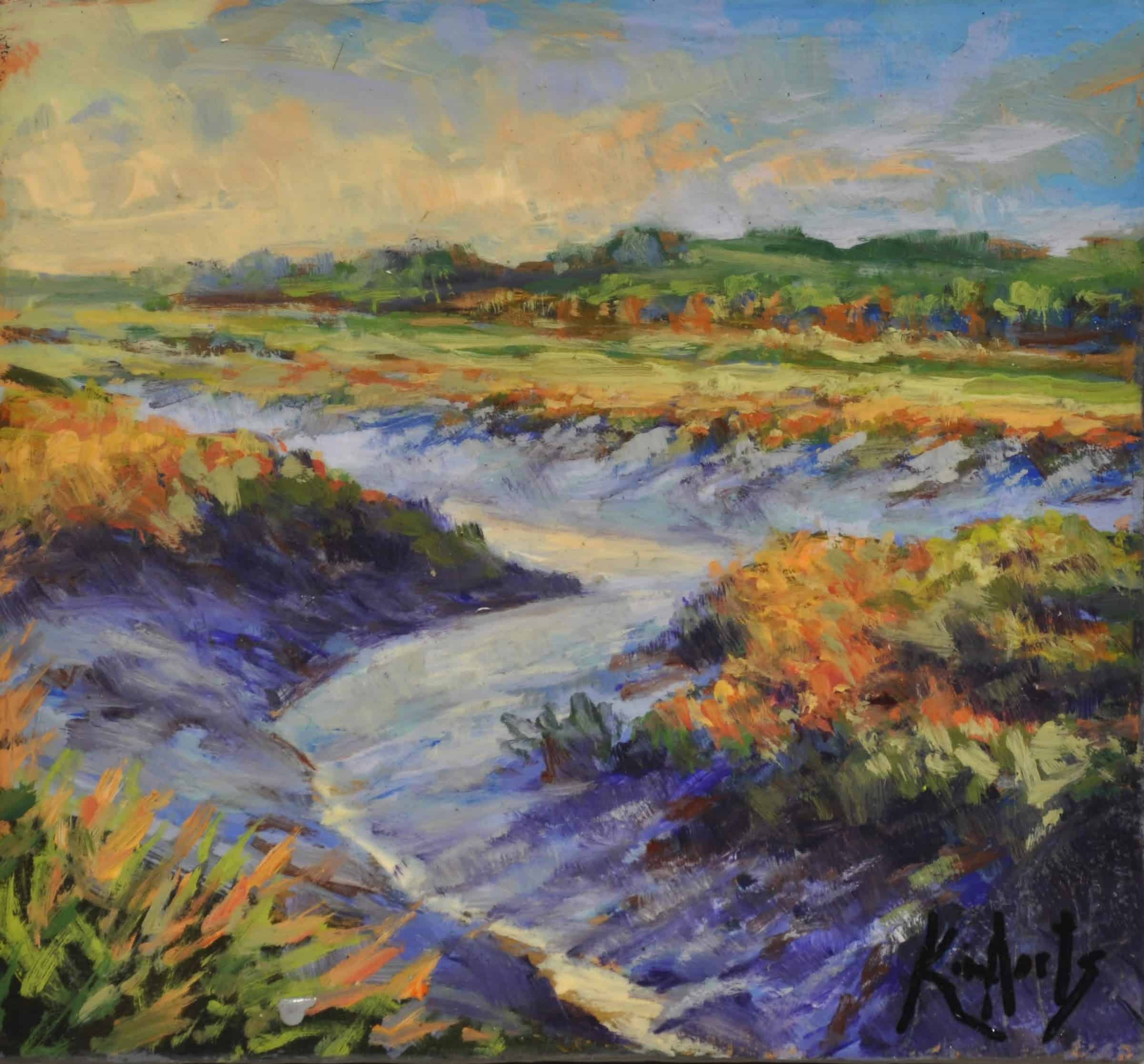 Kim Aerts oil painting - Tidal Bore Tributary, Gaspereau River 4x4